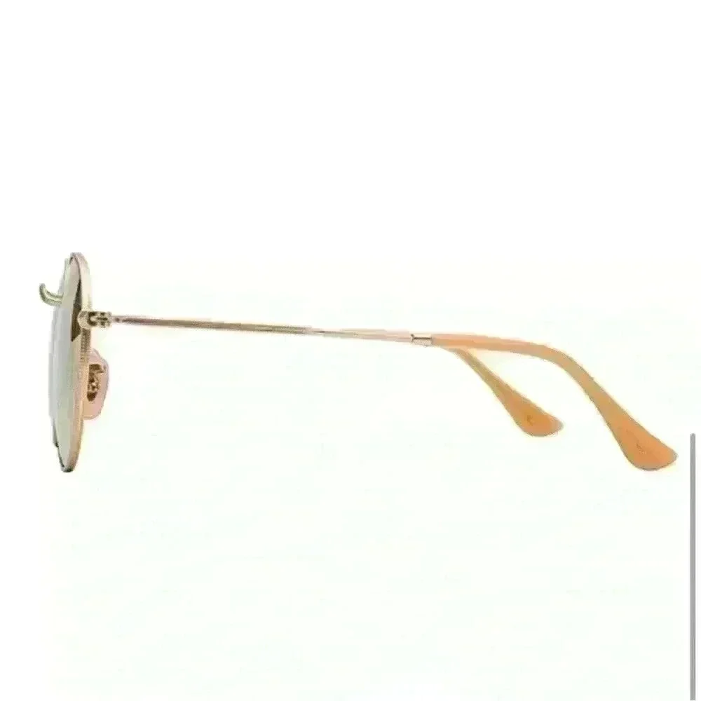 Rose Pink Round Lens Gold Frame Sunglasses with microfiber cleaning pouch
